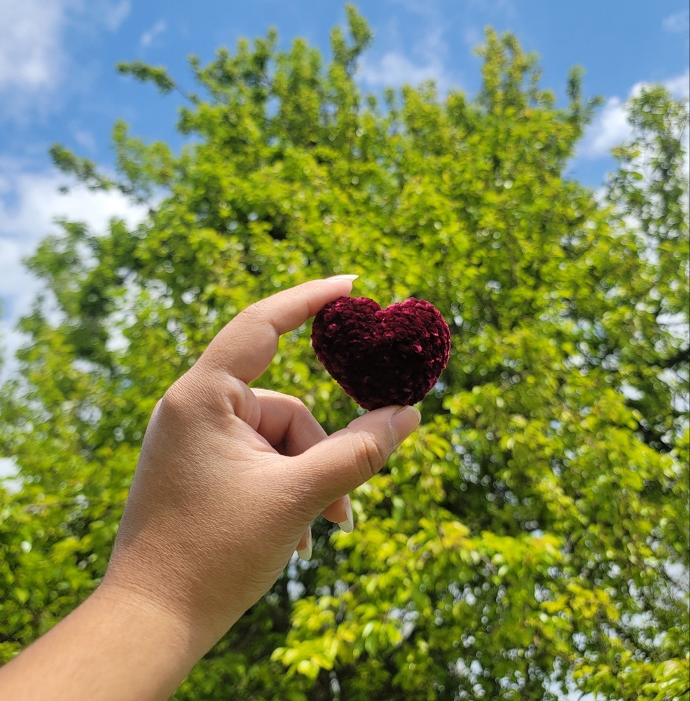 [ONE] Purple Handmade Crochet Heart